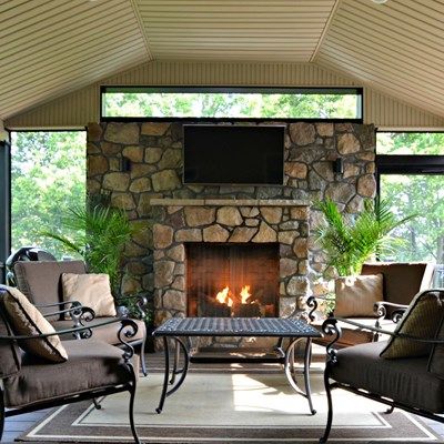 Custom Deck with Fireplace Wall - Picture 1766 | Decks.com