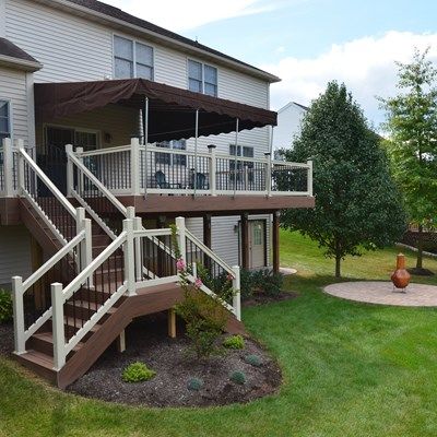 2nd story deck with custom stairs - Picture 1784  Decks.com