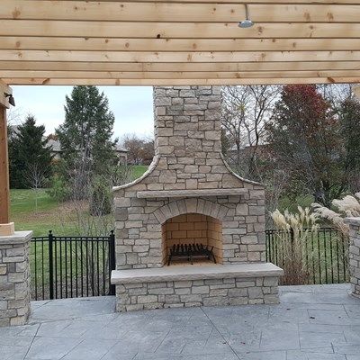 Pergola with Stone Columns - Picture 3632 | Decks.com