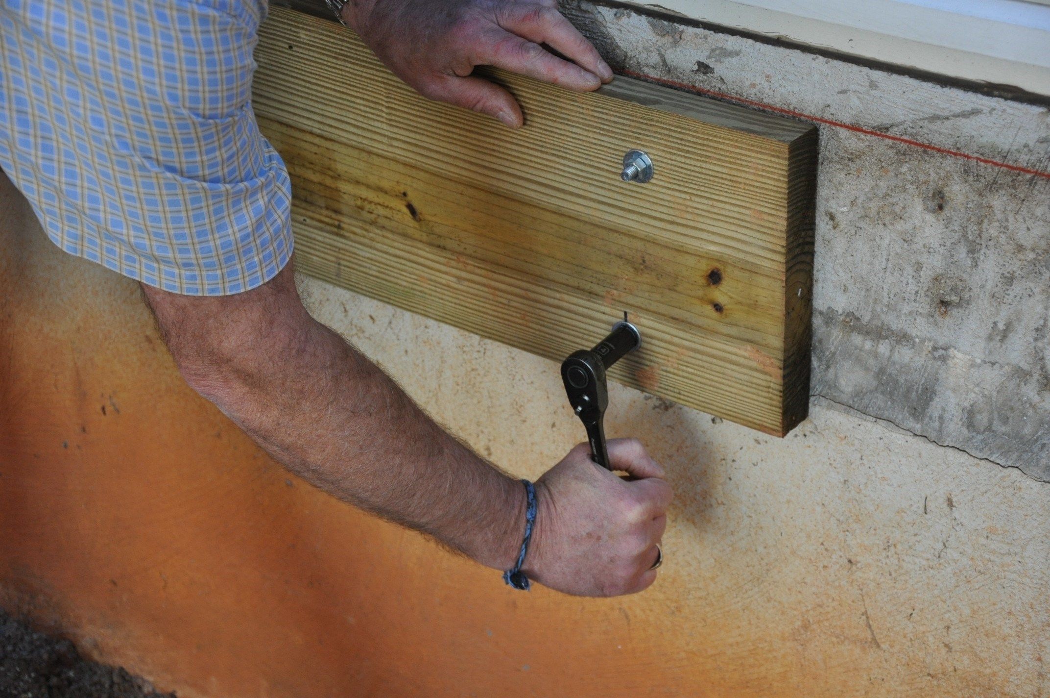 Ledger Board Attachment To A Solid Concrete Foundation Wall Decks