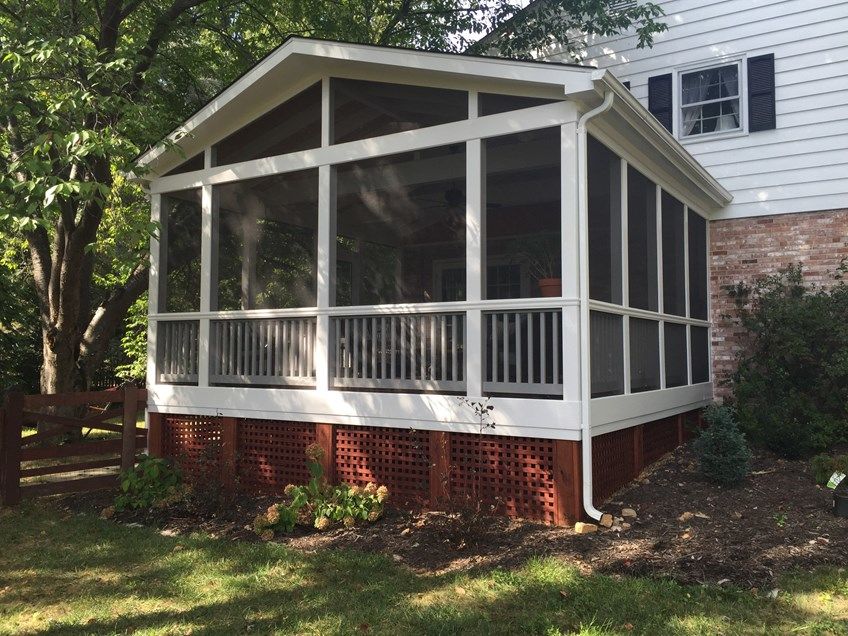 Decks.com. Screen porch, gable roof - Picture 2091